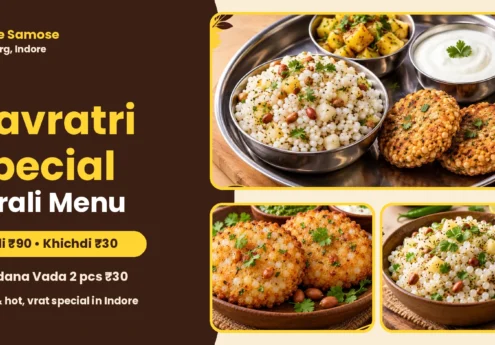 Navratri Special Farali Menu at BJT Ke Samose, Indore with Farali Thali ₹90, Sabudana Khichdi and Sabudana Vada